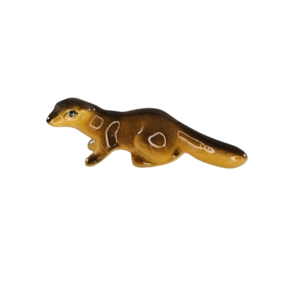 Bug House Bone China River Otter Ferret Weasel Miniature Figurine Tiny